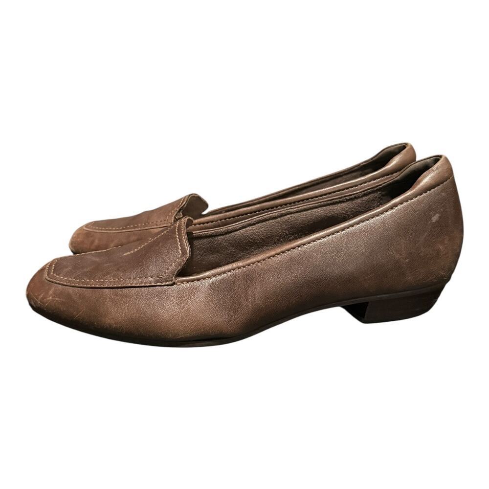 Clarks Women’s Brown Leather Loafers Comfort Slip On Shoes Size 9.5M - Picture 5 of 10
